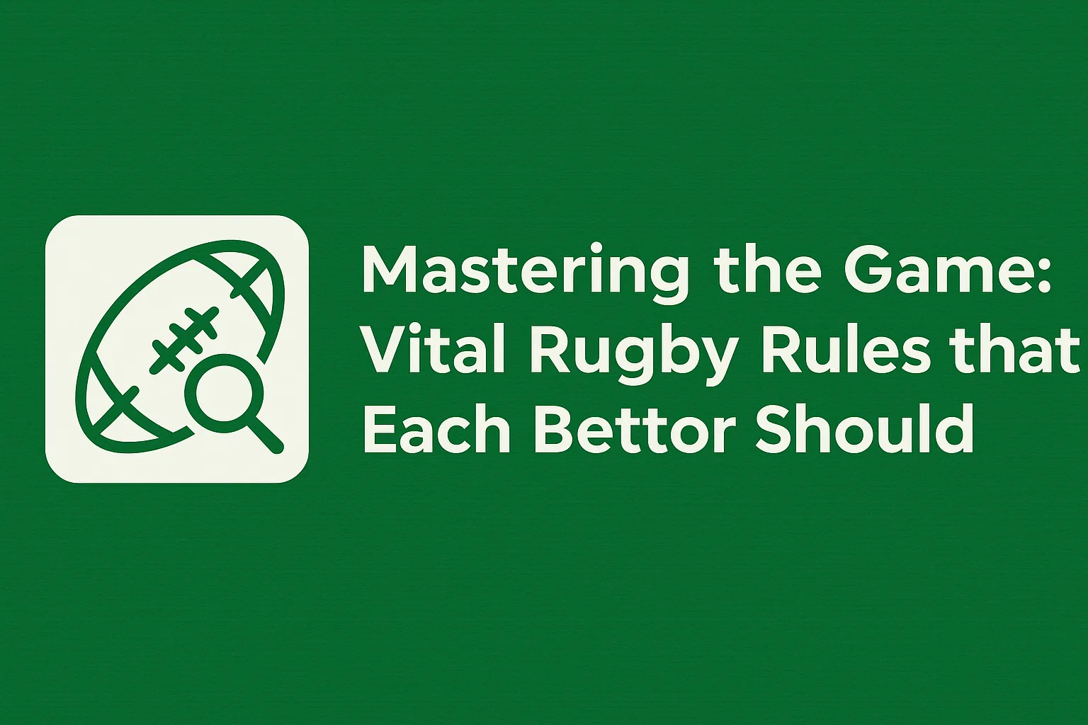 Mastering the Game: Vital Rugby Rules that Each Bettor Should Know